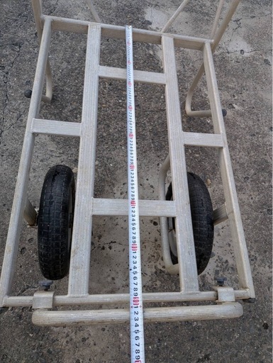 アルミ二輪車 アルミキャリー アルミコンテナカー 台車 農作業 荷車 引き取り限定茨城県水戸市