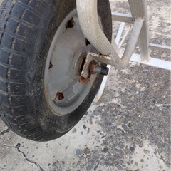 アルミ二輪車 アルミキャリー アルミコンテナカー 台車 農作業 荷車 引き取り限定茨城県水戸市の画像