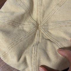 ベージュカラーデニム生地ベレー帽の画像