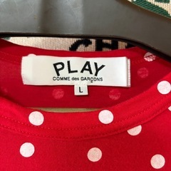 26SS コムデギャルソン　プレイ　赤×白　水玉模様カットソーの画像