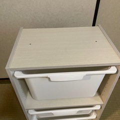 500円 引き取り限定 ニトリ カラーボックス2段 ケース付きの画像