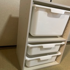 500円 引き取り限定 ニトリ カラーボックス2段 ケース付きの画像