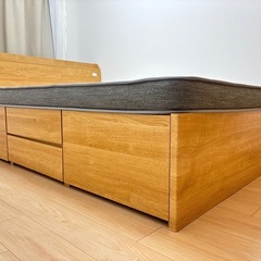 ダブルベッド、二重マットレス、敷パッドの画像