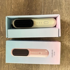ほぼ新品 コードレス ストレートヘアブラシ LM-686 3回使用のみ ピンク×ホワイトの画像
