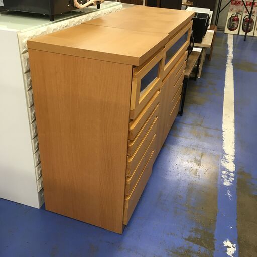 ★リユースのサカイ横浜南店★YM1913  ハイチェスト ライトブラウン W135×D44.5×H86 クリーニング済み