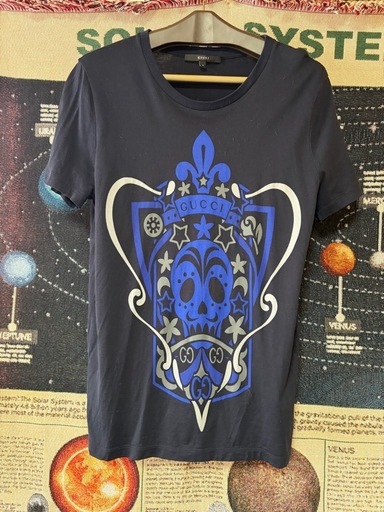GUCCI ブルー×ブラック　トライバル柄　Tシャツ　メンズS 正規品