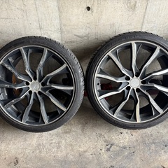 ★室内保管 社外20インチアルミにバリ溝夏タイヤ ホイールピッチ114.3 245/35ZR 20★の画像