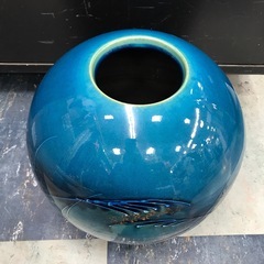 ジモティ割引有★【ジャングルジャングル岸和田店】花瓶 陶器 青色　南大阪 岸和田市 貝塚市 泉佐野市 和泉市 忠岡町 熊取町の画像