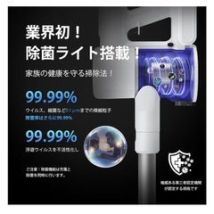 【3/10お取り置き★購入者決定しました★】temaku 掃除機 コードレス【2026年新登場！業界初除菌機能搭載・120Kpa真超強力吸引・12層HEPA濾過・史上最軽量・75分連続稼働・置くだけ充電スタンド】 の画像