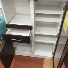 《リサイクルショップドリーム次屋店》★ジモティー割引有★レンジ台　ニトリ　BR/WH 中古品 ☆尼崎市若王寺☆の画像