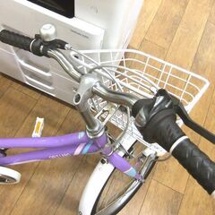 自転車 20インチ カゴ ライト付き 6段変速 紫 パープル 中古 子供用自転車 ジュニアサイクル Jrサイクル 札幌市厚別区 厚別店の画像