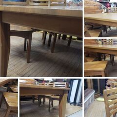 ｃ4　シンガポールブランド　スキャンティーク　チーク材使用　ダイニング７点セットの画像