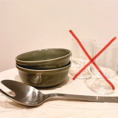 無印　無印良品　先割れ　サービングスプーン　ボウル　美濃焼の画像