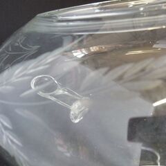 金魚鉢 ガラス製 切子 /めだか鉢 水鉢/中古品・現状渡しの画像