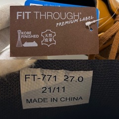 KOBE FINISHED レザースニーカーFIT THOUGH 600 / FT771 ウォーキングシューズ カジュアルシューズ くつ クツ 紐ありシューズ レースアップシューズ 抗菌 消臭brown ブラウン茶色レザー、牛革、本革27.0センチの画像