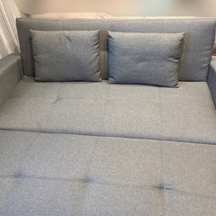 【引き取り限定】3人掛け ソファベッド 座面伸長タイプ 美品の画像