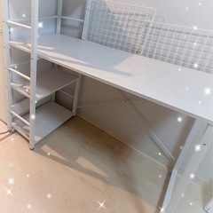 美品⭐︎NITORI 机　テーブル　サッキー 110 ホワイト⭐︎今週割早い者勝ちの画像