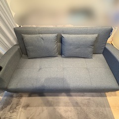 【引き取り限定】3人掛け ソファベッド 座面伸長タイプ 美品の画像