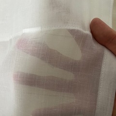 セット②【無印良品】ポリエステルスラブボイルノンプリーツカーテン幅100×丈176cm用・オフ白 2枚組の画像