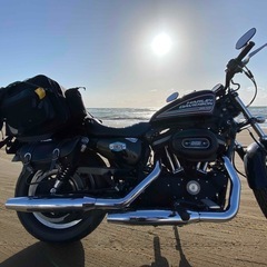 ハーレーダビッドソン スポーツスターXL883Rヘルメット、インカム等付の画像