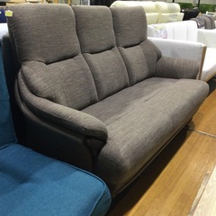 ニトリ　3人掛け布張りソファ　ダークモカの画像