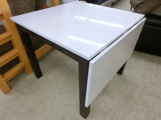 ダイニングセット 椅子2脚 伸長式 幅80～120cm 片バタフライテーブル 2人～4人掛け 伸縮式 ホワイト×ブラウン バタフライテーブル 二人～四人掛け テーブル イス 札幌 西区 西野店