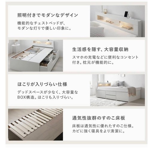 シングルベッド多機能収納付き　使用期間３ヶ月美品　マットは付きません