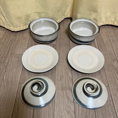 和食器 蓋付き 受け皿　グラタン皿 2個セットの画像