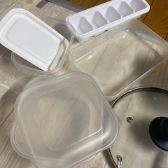 タッパー　鍋蓋　ザル　セットの画像