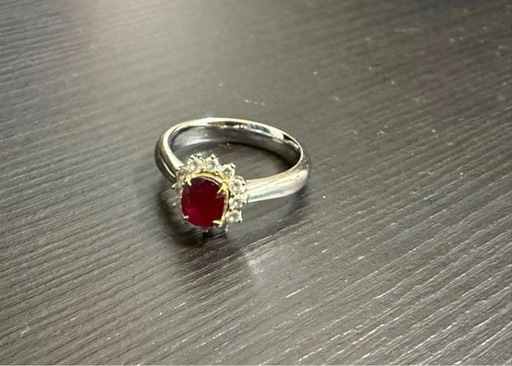 【GRS鑑別書付き】1.02ct 非加熱ルビー K18リング ケース付き
