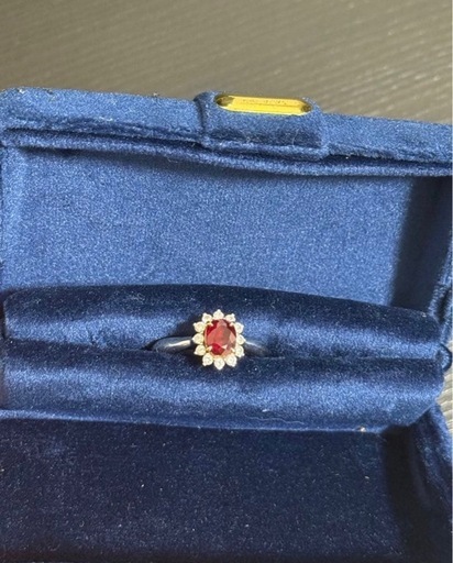 【GRS鑑別書付き】1.02ct 非加熱ルビー K18リング ケース付き