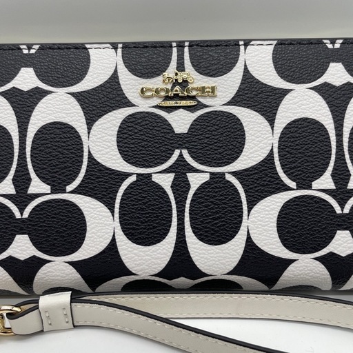 【新品未使用】COACH/コーチ　レディース長財布CP409 ブラックマルチ