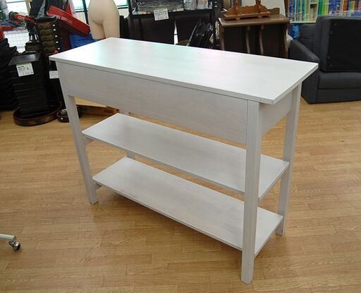 脇木工 カウンター 幅120×奥42.5×高90cm ホワイト 引き出し収納・下収納棚付き お店 店舗用 業務用 札幌市 清田区 平岡