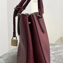 マイケルコース　ハンドバッグ　シボ革レザー　ボルドー　ゴールド金具　自立可の画像