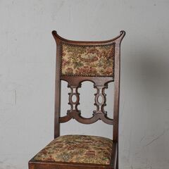 【発送の場合は即購入不可】 英国 アンティーク ダイニングチェア 木彫刻 ハイバック 古い 木製 オーク 無垢材 書斎 食卓 椅子 イス イギリス クラシック 85057の画像