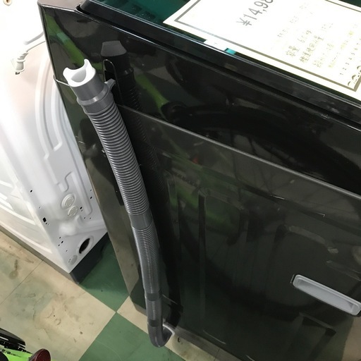 ジャングルジャングル貝塚店　洗濯機　アイリスオーヤマ　 ブラック　黒　2021年製　6.0kg  ガラストップ　ステンレス槽　槽洗浄コ