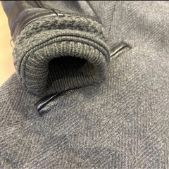 ルカジーン スタジャン　Mサイズ 本革 レザー ウール グレー ジャケット ブラック　の画像