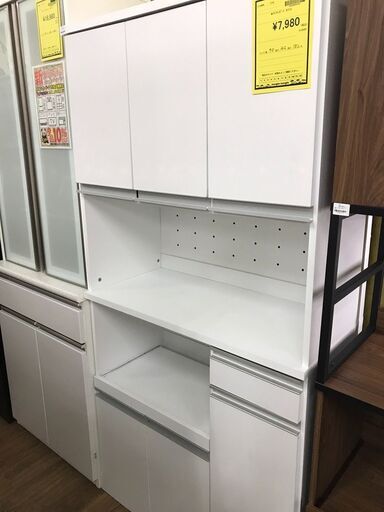 【ジャングルジャングル広陵店】家具　キッチンボード　ホワイト【ジモティー特別価格！！】