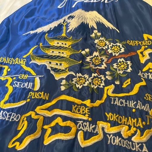 ◼️スカジャン◼️東洋◼️ビームス◼️アセテート◼️パイピング◼️ヴィンテージ◼️サイズM◼️