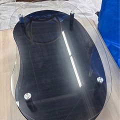 ガラス天板テーブル 幅90cm 強化ガラス ローテーブルの画像
