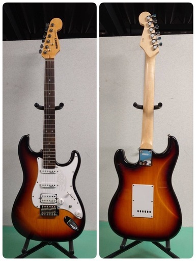 ● BUSKER'S BST-2H バスカーズ  エレキギター 音出し確認済 ダダリオ 弦 EXL-120 未開封品/クリップチューナー/ピック/ソフトケース 付 中古美品 ③