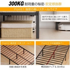 ベッドフレーム シングル ベッド 2口コンセント USB&Type-Cの画像