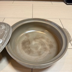 土鍋セット★花三島10号4〜5人用★ガラ入れの画像