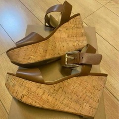 MICHAEL KORS サンダル 24cm ウェッジソール ブラウンの画像