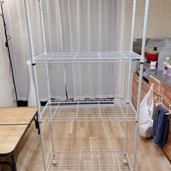 白 スチールラック 4段 ホワイトの画像