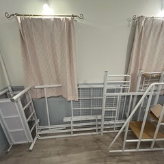 ニトリ ロフトベッド（スチール製）美品／解体済み／白岡市 引き取り限定の画像