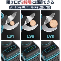 42mm切断 新品 電動剪定バサミ 2025改良 強化ブラシレス 3段階開きの画像