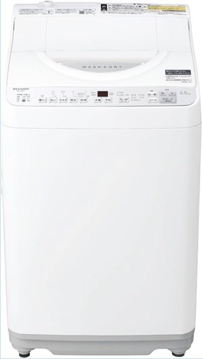 シャープ タテ型 洗濯乾燥機 洗濯 6.5kg 乾燥 3.5kg 幅52.0cm ステンレス 穴なし槽 ES-TX6H-W ホワイト