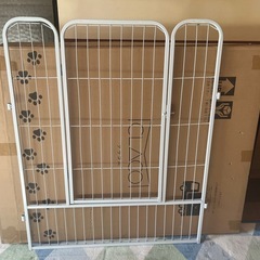 【引取限定】未使用　ペットサークル　ホワイト　高さ100cmの画像