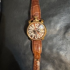 値下げ　GaGa MILANO マヌアーレ48 手巻き ゴールド 裏スケ 稼働品の画像